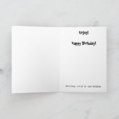 Gluten Dairy Sugar Soy Carb Free Funny Birthday Karte (Innenseite)