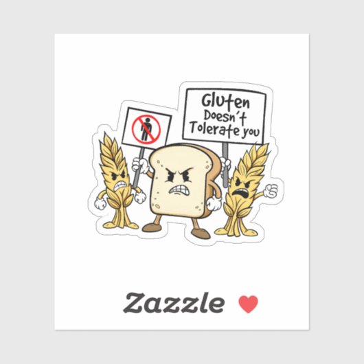 Gluten Free Humor Sticker  (Blatt)