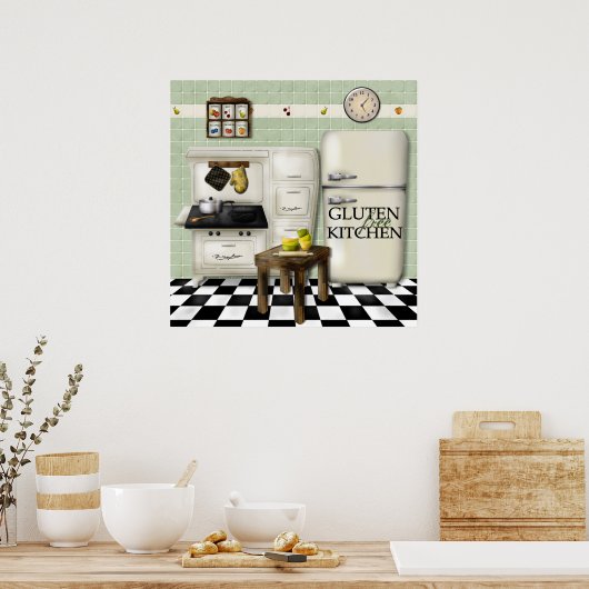 Gluten Free Kitchen Green Poster (Küche)