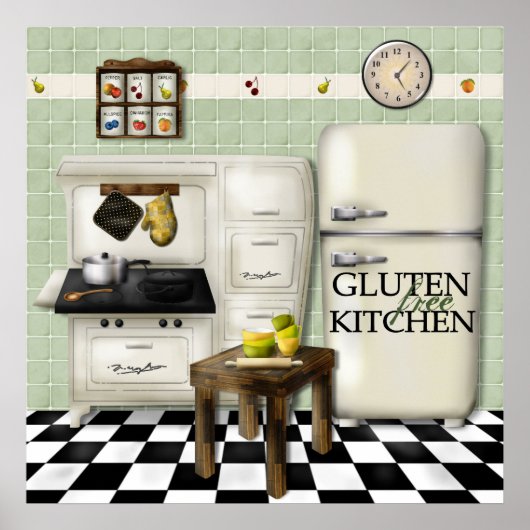Gluten Free Kitchen Green Poster (Vorne)