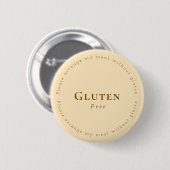 Gluten-Free Request Badge, Soft Beige - Brown Button (Vorne & Hinten)
