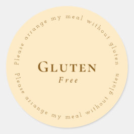 Gluten-Free Request Sticker, Soft Beige - Brown Runder Aufkleber