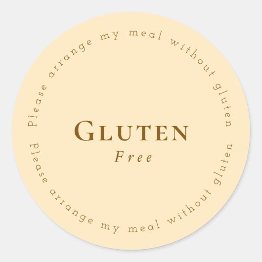 Gluten-Free Request Sticker, Soft Beige - Brown Runder Aufkleber (Vorderseite)
