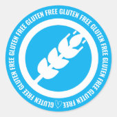 Gluten Free Sticker Labels - Blue & White (Vorderseite)