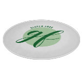 Gluten Free with stylish script and green circle Schneidebrett (Ecke)
