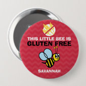 Gluten-freie Hummel-Bienen-roter Knopf für Button (Vorne & Hinten)