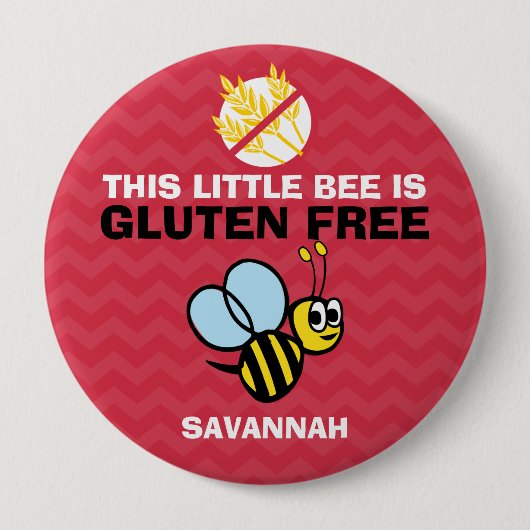 Gluten-freie Hummel-Bienen-roter Knopf für Button (Vorderseite)