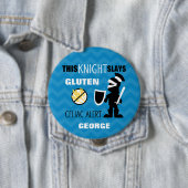 Gluten-freier Ritter-blauer Zickzack Button (Beispiel)