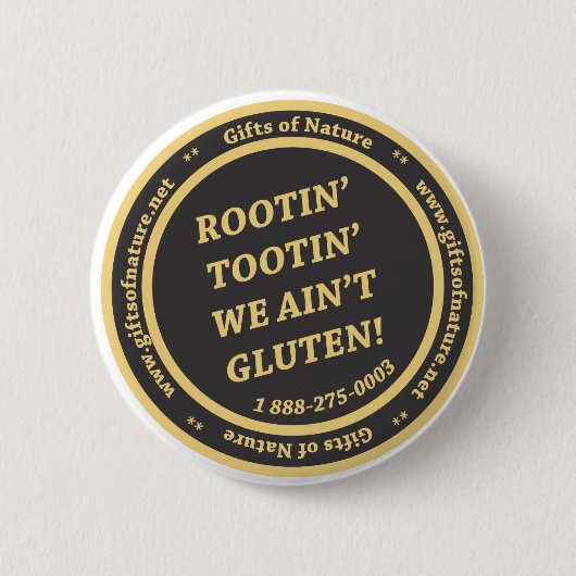Gluten geben Slogan frei Button (Vorderseite)
