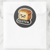 Gluten Gluten I kann Gluten nicht witzig essen Runder Aufkleber (Tasche)