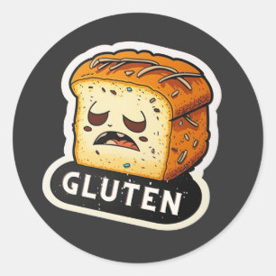 Gluten Gluten I kann Gluten nicht witzig essen Runder Aufkleber