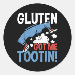Gluten Got mir Tootin Gluten Allergie Celiac Disea Runder Aufkleber