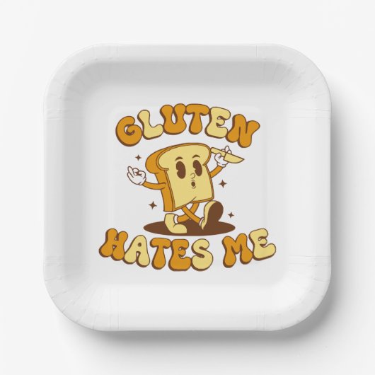 Gluten hasst mich pappteller (Vorderseite)