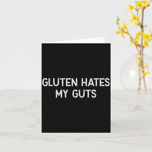 Gluten Intolerance Gluten Hates My Guts Funny Glut Karte (Gelbe Blume)