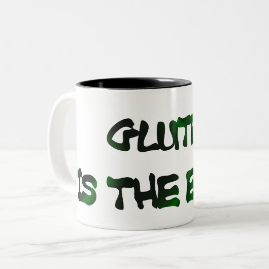 GLUTEN IST DIE FEINDLICHER Zweiton große Tasse (Vorderseite Links)