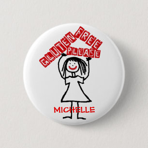 Glutenfrei, bitte Cartoon für Kinder Button