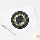 Glutenfrei Frohe Weihnachtsblumenname Runder Aufkleber (Umschlag)