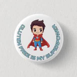 Glutenfrei ist meine Supermacht - Comic Hero Celia Button