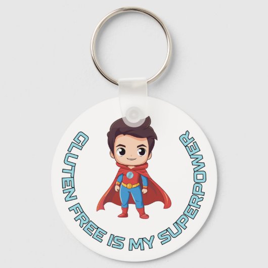 Glutenfrei ist meine Supermacht - Comic Hero Celia Schlüsselanhänger (Vorderseite)