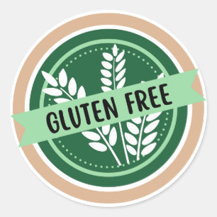 glutenfrei, kein Gluten, Celiac Runder Aufkleber
