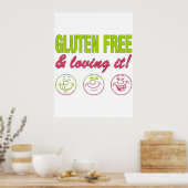 Glutenfrei & liebenswert! Gluten Allergy Celiac Poster (Küche)