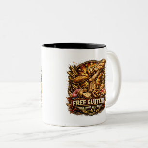 Glutenfrei! Lustiger Brotliebhaber-Kaffeebecher Zweifarbige Tasse