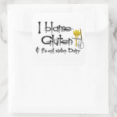 Glutenfrei & milchfrei quadratischer aufkleber (Tasche)