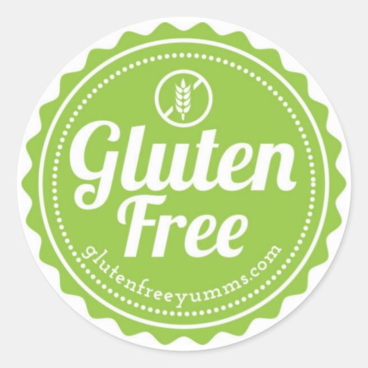 Glutenfrei mit Icon-Aufklebern - Grün Runder Aufkleber (Vorderseite)