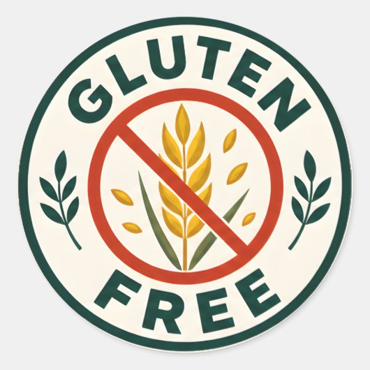 Glutenfrei runder aufkleber (Vorderseite)