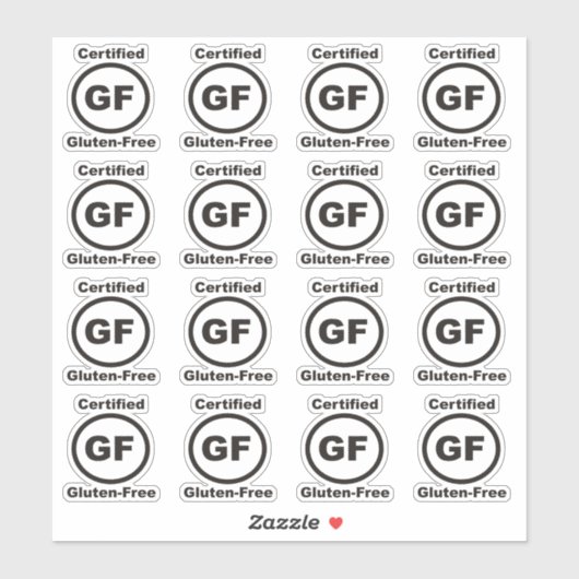 Glutenfrei zertifiziert aufkleber (Blatt)
