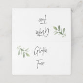 Glutenfreie Allergen-Etikettenschilder für Zierfal Platzkarte (Außenseite Aufgefaltet)
