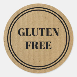 Glutenfreie Allergie Safe Kraft Paper Simple Class Runder Aufkleber