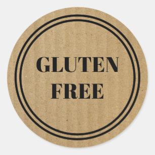 Glutenfreie Allergie Safe Kraft Paper Simple Class Runder Aufkleber