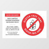 Glutenfreie Allergie Safe Restaurant Bäckerei Prom Fensteraufkleber (Blatt)