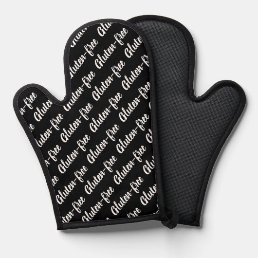 Glutenfreie Allergiewarnung Schwarz/Weiß Ofenhandschuh (Vorderseite/Rückseite)