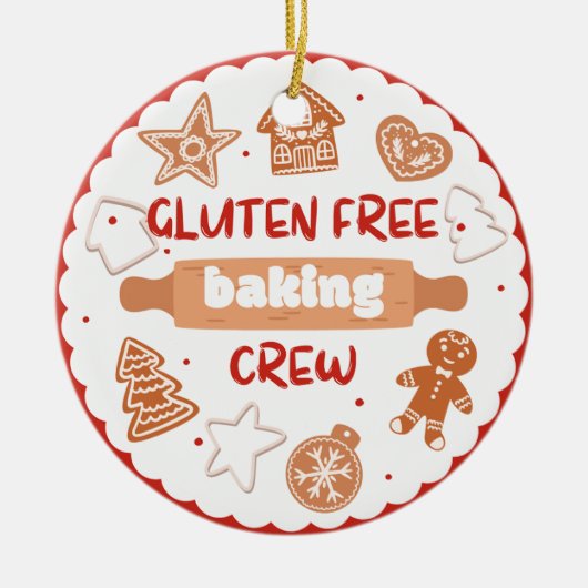 Glutenfreie Backcrew Keramik Ornament (Vorne)
