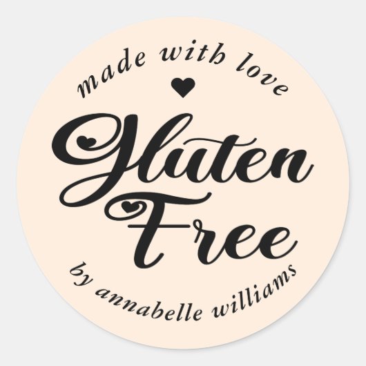 Glutenfreie Bäckerei Typografie Runder Aufkleber (Vorderseite)