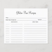 Glutenfreie einfache Kochkarte (Vorderseite)