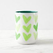 Glutenfreie Herzen Grüner Gradient Tasse (Zentrum)