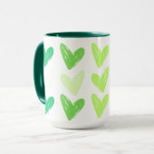 Glutenfreie Herzen Grüner Gradient Tasse (Vorderseite Links)