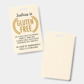 Glutenfreie Lebensmittelallergiewarnung Ausweis (Vorder- & Rückseite)