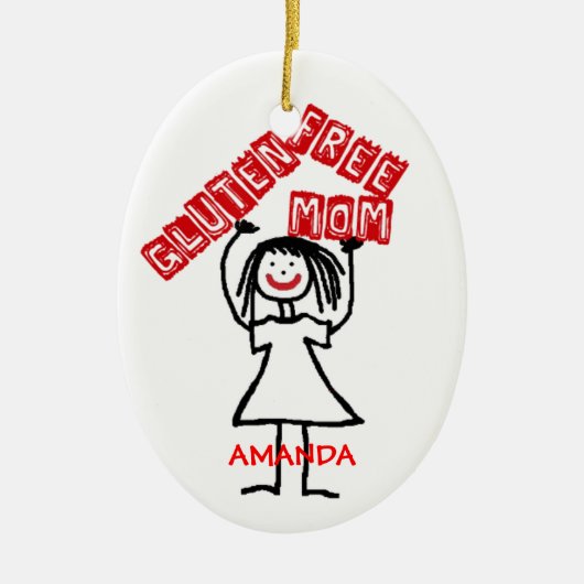 Glutenfreie Mama Weihnachten Keramikornament (Vorne)