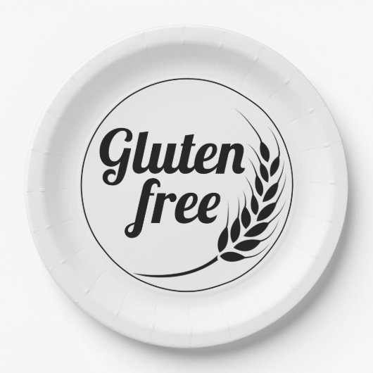 Glutenfreie Meldung Pappteller (Vorderseite)
