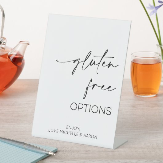 glutenfreie Optionen für ein Hochzeitsbuffet Sockelschild (In Situ)