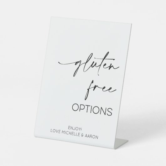 glutenfreie Optionen für ein Hochzeitsbuffet Sockelschild (Vorderseite)