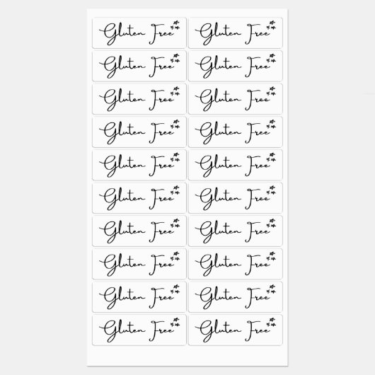 Glutenfreie {Sterne}-Etiketten | Küchen- und Zuhau Etiketten (Blatt)