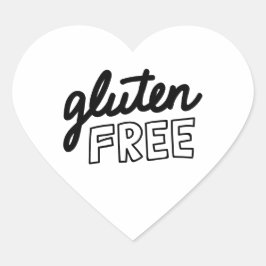 Glutenfreie Typografie Klassischer Rundsticker Herz-Aufkleber