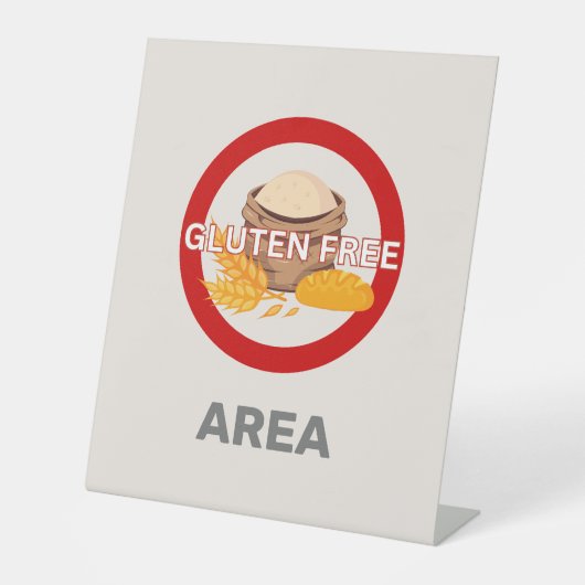 Glutenfreier Bereich - Kundenspezifischer Warnhinw Sockelschild (Vorderseite)