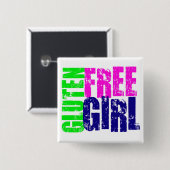 Glutenfreier Girl-Spaß Button (Vorne & Hinten)