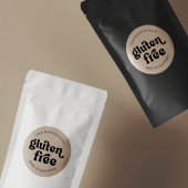 Glutenfreies Beige Retro Einfaches Etikett für Bac Runder Aufkleber